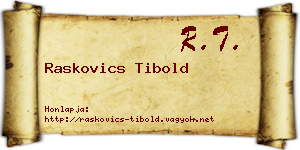 Raskovics Tibold névjegykártya